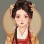 用户「古风控」头像，穿汉服的二次元风格女性卡通形象，古典风格背景