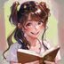 苏糖糖，BL漫画精选甜宠专区编辑，扎马尾的活泼女性，手持漫画书，笑容灿烂